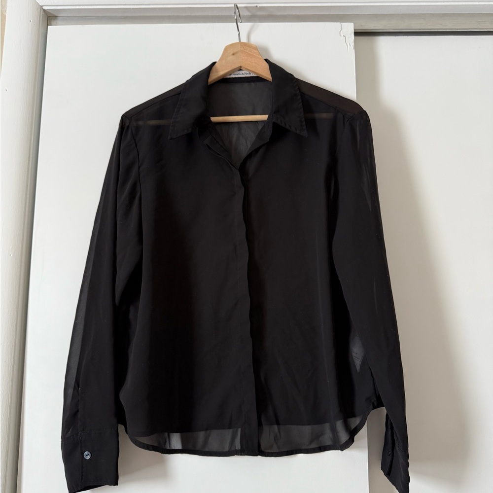 Abercrombie & Fitch Black Casual Button Down Shirt